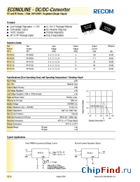 Datasheet RX0915S manufacturer Recom